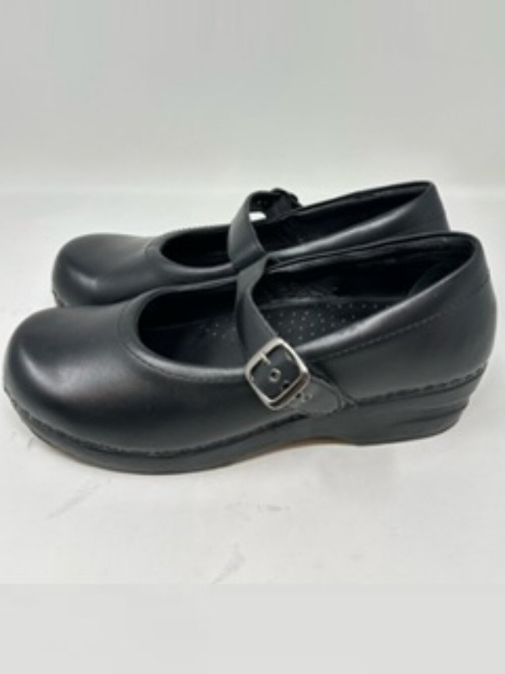 L.L.Bean Black Leather Mary Jane Clog Shoes Size 9.5M Dansko Style
